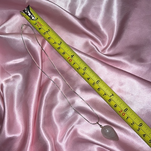 Rose Quartz Drop Necklace - Picture 3 of 9